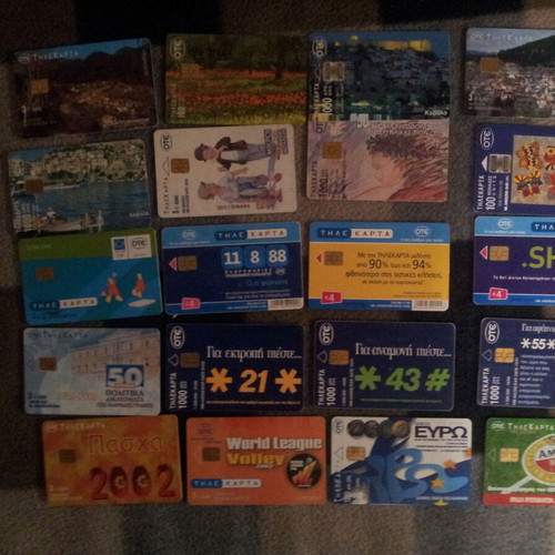 Phone cards used, pack of 20 pieces