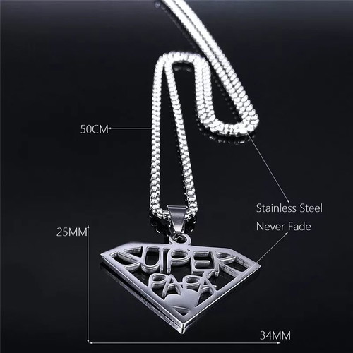 Super Papa necklace stainless steel new