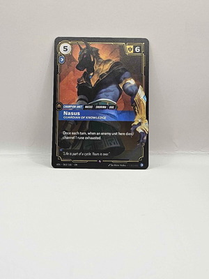 League of Legends Riftbound Vendetta Nasus card, like new, rare V.1