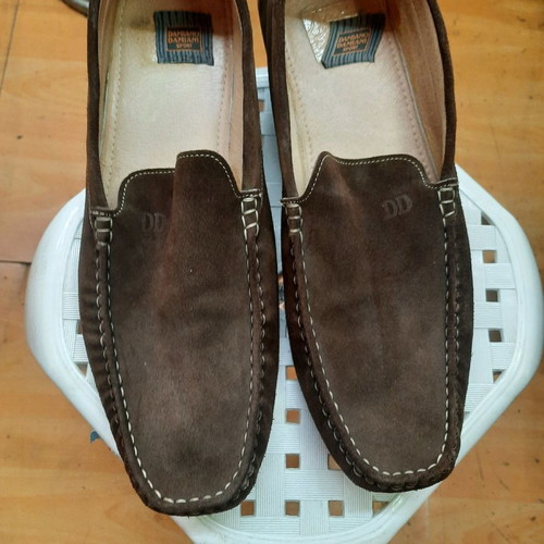 Men's brown leather suede moccasins new, size 44