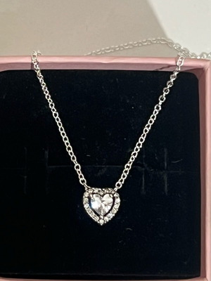 Pandora колие с повдигано сърце сребро 925 ново