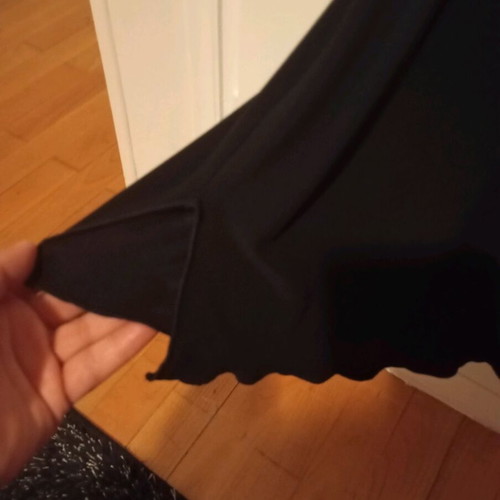 Sun Rose black elastic blouse with rhinestones and bell sleeves size M