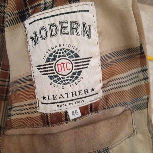 Men's suede jacket used, size 46, beige, Italian style