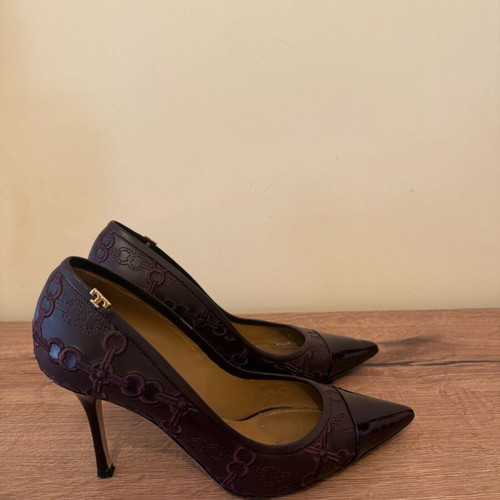 Tory Burch leather pumps new, burgundy, size 38