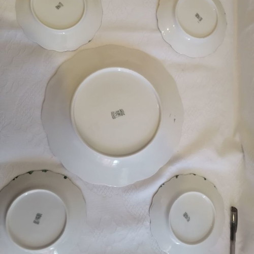 Bavarian porcelain dish set like new, 5 pieces with floral design