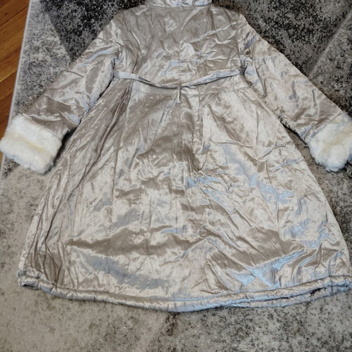 Silver Pom Pom Princess Coat like new