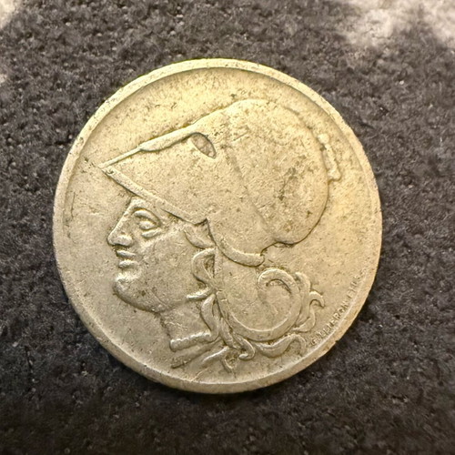 One Drachma Coin 1926 used with Athena goddess design