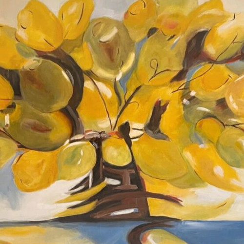 Handmade large painting like new, 87x67 cm