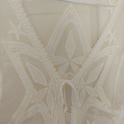 Maxi transparent beach dress white with star pattern, new, one size