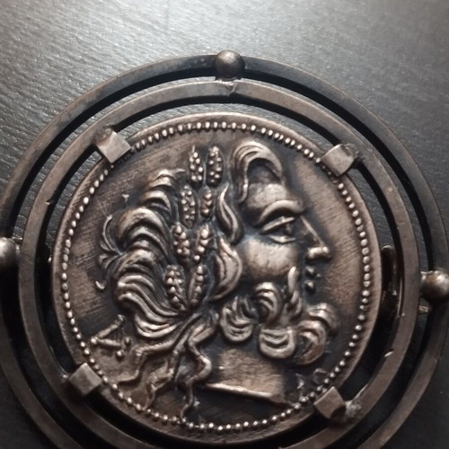 Metal Pin Ancient Greek Coin Replica like new