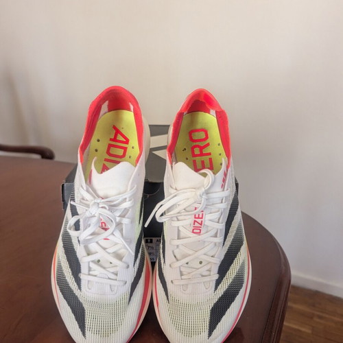 Adidas Adizero Takumi Sen 10 running shoes, white black lucid red