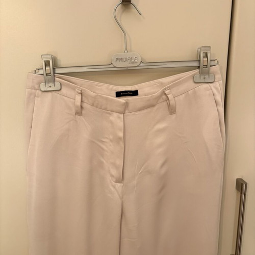 Massimo Dutti satin pants like new, ecru