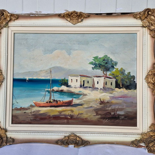 Vintage frame with embossed border used