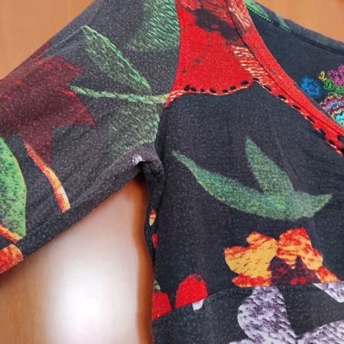 Desigual long-sleeve blouse like new, colorful with floral design