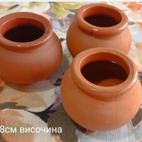 Clay dessert pots, set of 3