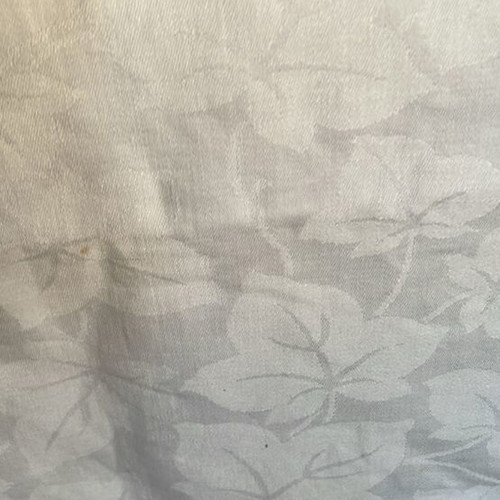 Linen tablecloth white like new with woven leaf pattern