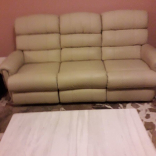 Leather sofas like new light beige