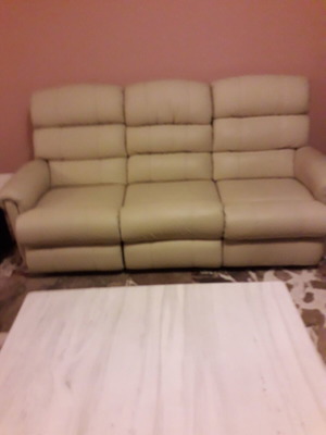 Leather sofas like new light beige