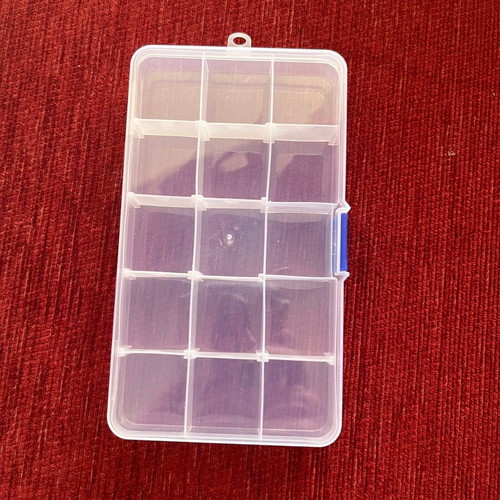 Jewelry storage box new with 15 compartments transparent