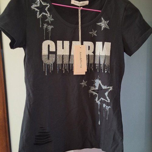Cotton t-shirt black size L/XL new