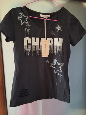 Cotton t-shirt black size L/XL new