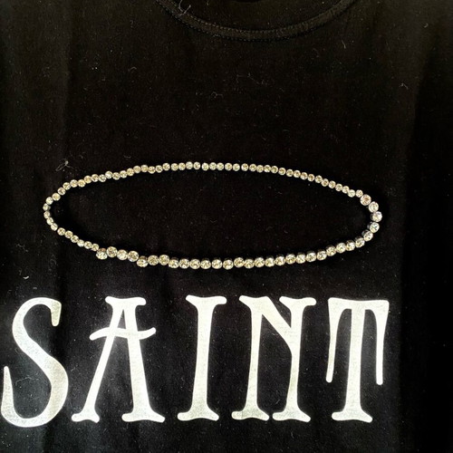 Unisex 1.4.U black shirt like new with Swarovski embroidery