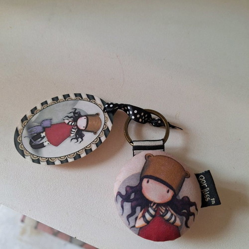 Santoro fabric keychain 6cm new