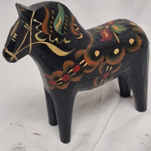Dala Wooden Horse Handcrafted Scandinavian Folk Art