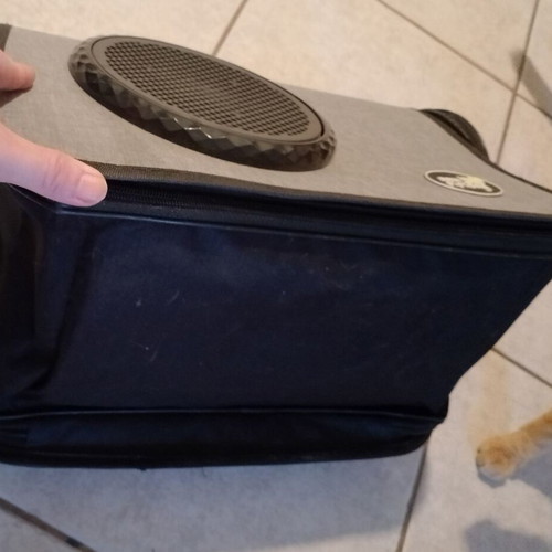 Pet carrier bag used with dog toy