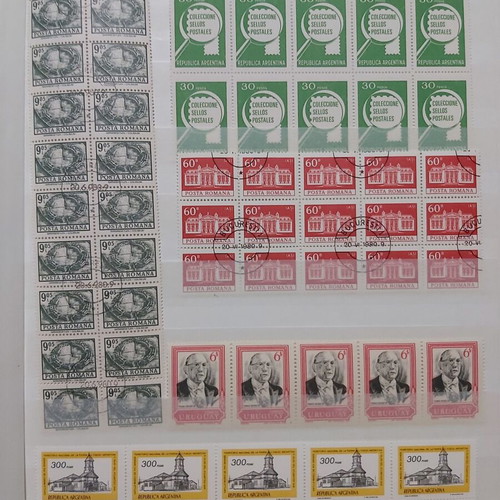 Blue Stamp Album used, 10 pages with varied thematic blocks
