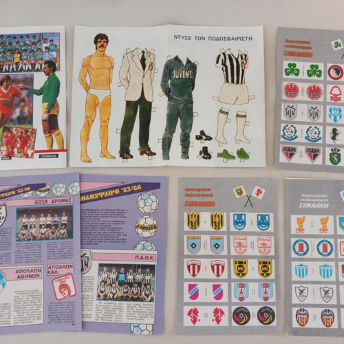 Greek Football Memorabilia used from 1980s with posters and programs