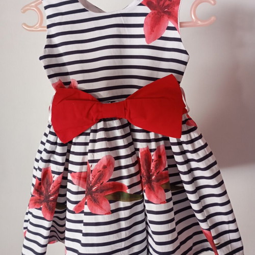 Miss Ebito floral striped dress 1Y like new