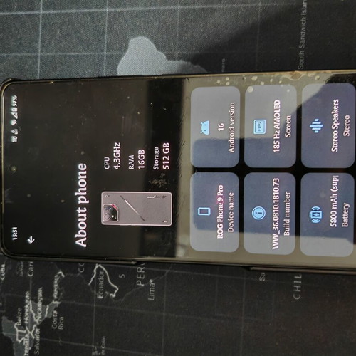 Asus ROG Phone 9 Pro 5G Dual SIM 16GB 512GB Phantom Black like new