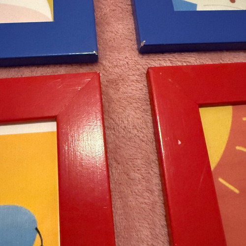 Small IKEA frames like new, set of 4, red and blue