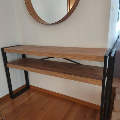 Console table wood and metal like new, dimensions 140x35x80 cm