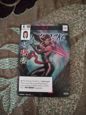Psylocke promo card (alt art) from Marvel Champions new