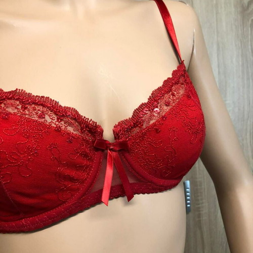 Bra size M/80D, red