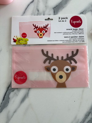 3 Sprouts Θήκη Φαγητού Ροζ Deer Μ18.5 x Π10.2 x Υ10.2cm
