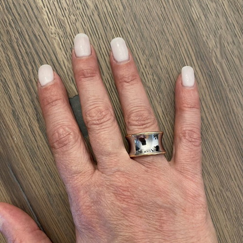 Bvlgari B.zero1 4-Band ring like new, pink gold and steel