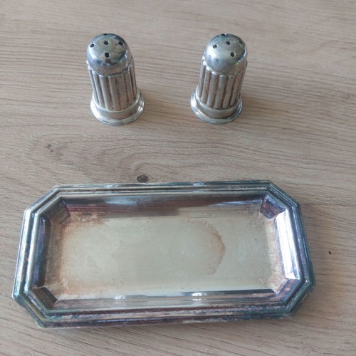 Vintage salt and pepper silver plated
