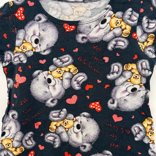 Girls' dress size 104 cm like new, age 4, blue with bear print