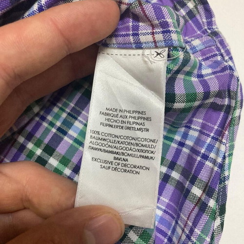 Ralph Lauren 90s Oxford shirt XXL green purple blocked with purple pony
