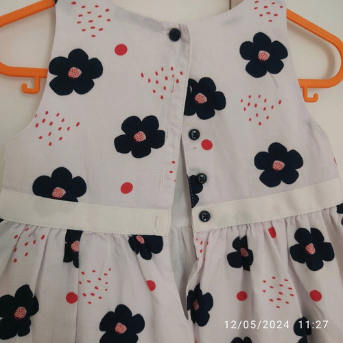 Orchestra baby dress 12 months like new, off-white with flowers