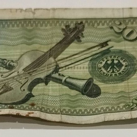 20 Mark German banknote used, 1980