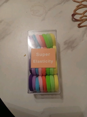Hair elastics new, pack of 28 in plastic box
