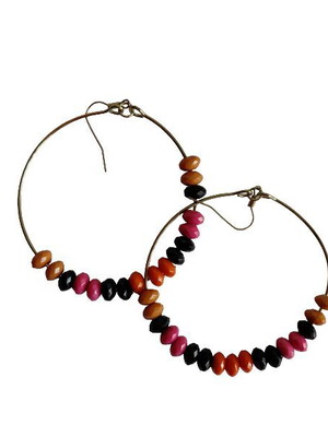Earrings with colorful beads