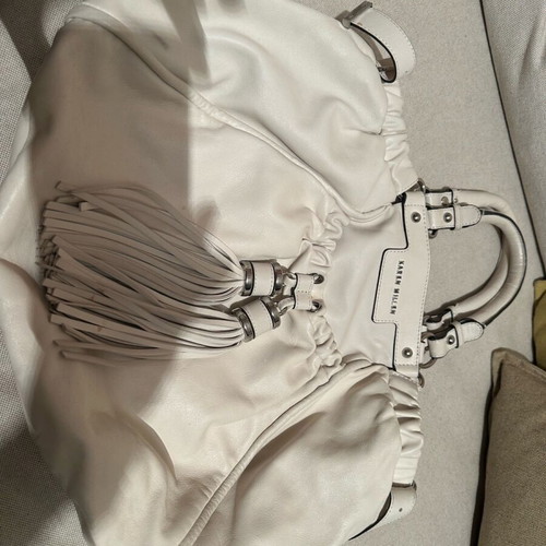 Karen Millen leather crossbody bag like new, beige