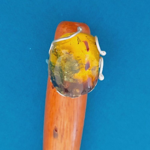 Silver ring handmade 925 resin new