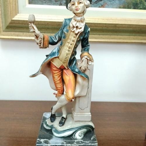 Vintage Italian Rococo style decorative figurines pair