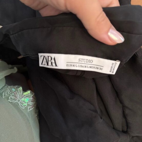 Zara Studio black 100% silk loungewear set